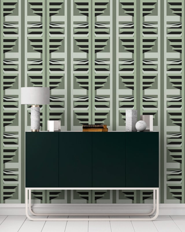 green funky geometric wallpaper hero image