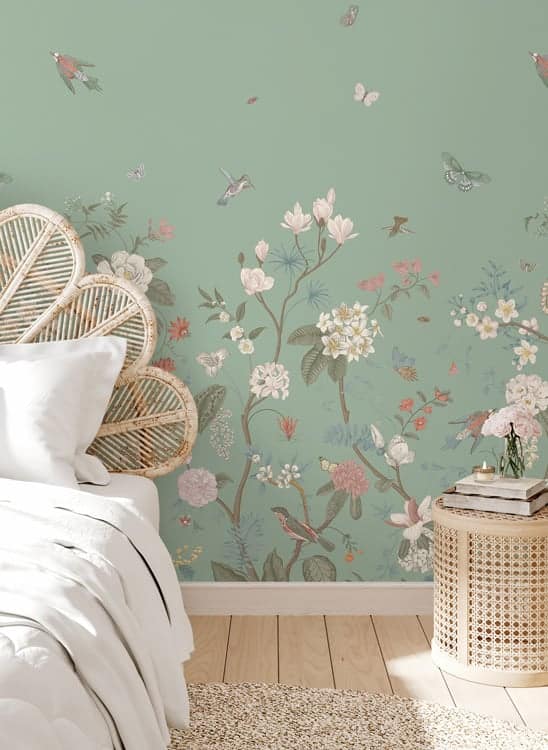 green butterfly floral wallpaper hero image