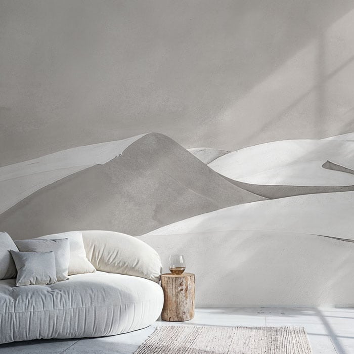 cream & grey abstract desert landscape wallpaper mural pattern image
