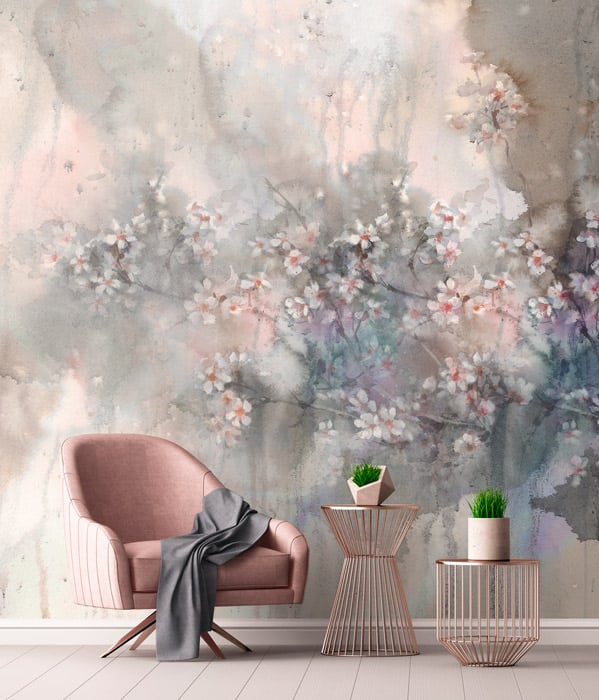 pastel beautiful blossom wallpaper mural hero image