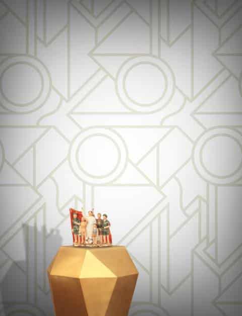 White & Cream Contemporary Graphic Abstract Wallpaper hero image