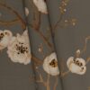 green chinoiserie fabric with flowers pattern image