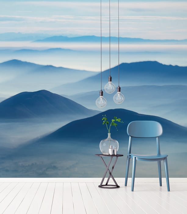 blue mountain wallpaper mural hero image