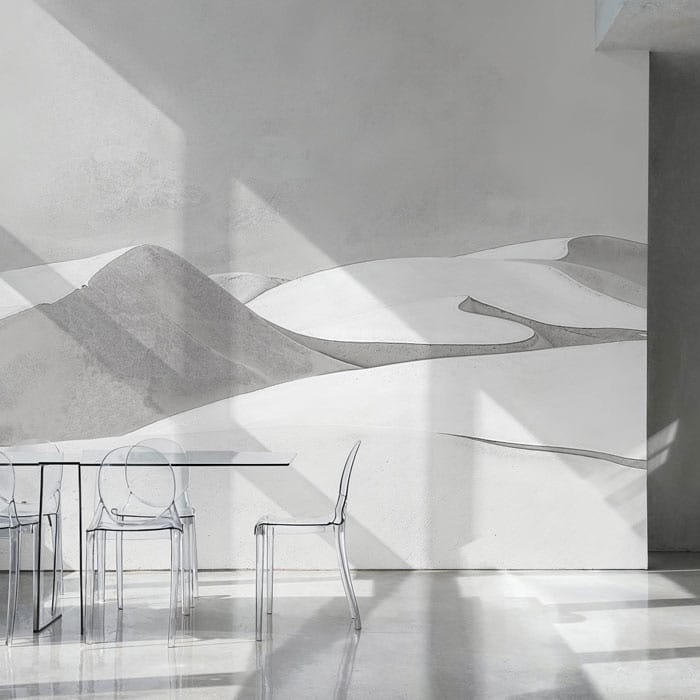 grey abstract desert landscape wallpaper mural pattern image