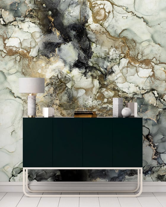 black & cream beautiful marble wallpaper mural hero image