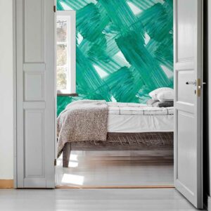 green contemporary abstract bold wallpaper