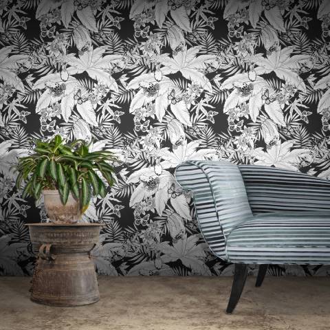 Monochrome jungle wallpaper, FEATHR