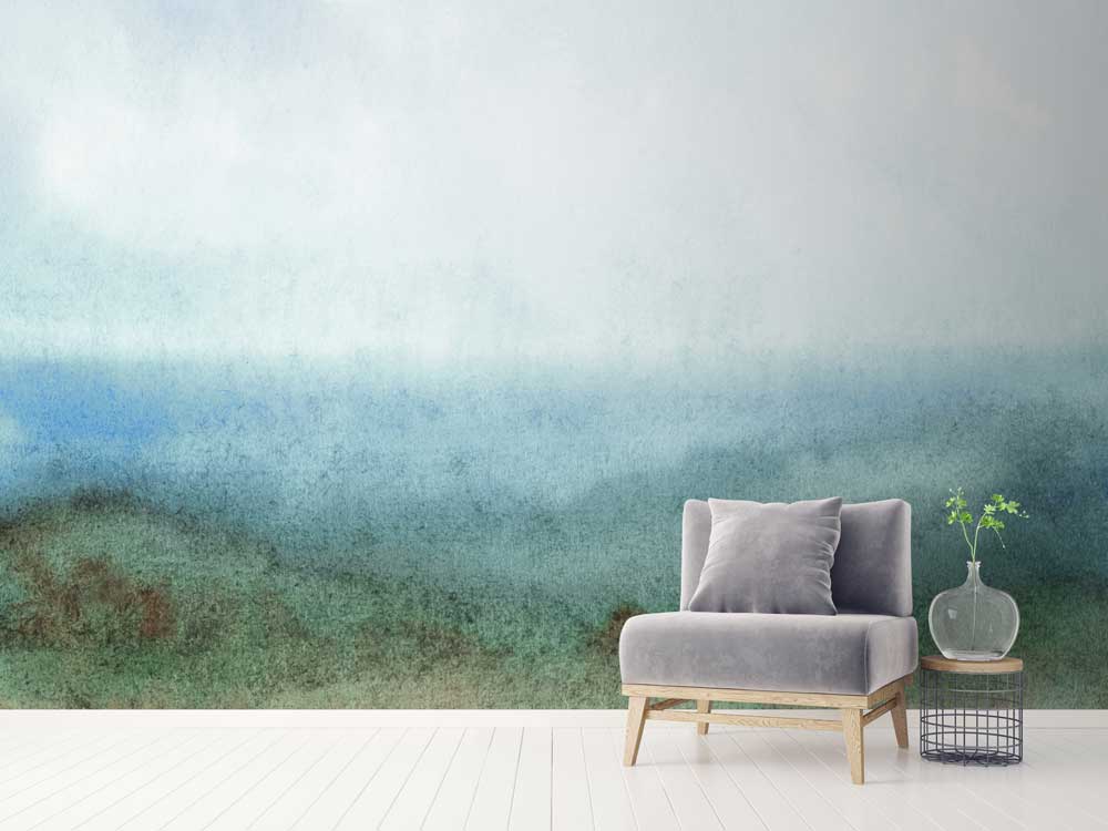 abstract forest accent wall mural