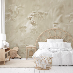 Cream Abstract Floral Wall Mural Hero Image