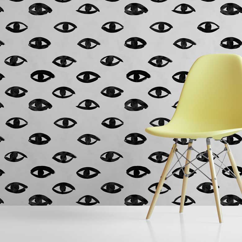Grey Eye Wallpaper with yellow chair