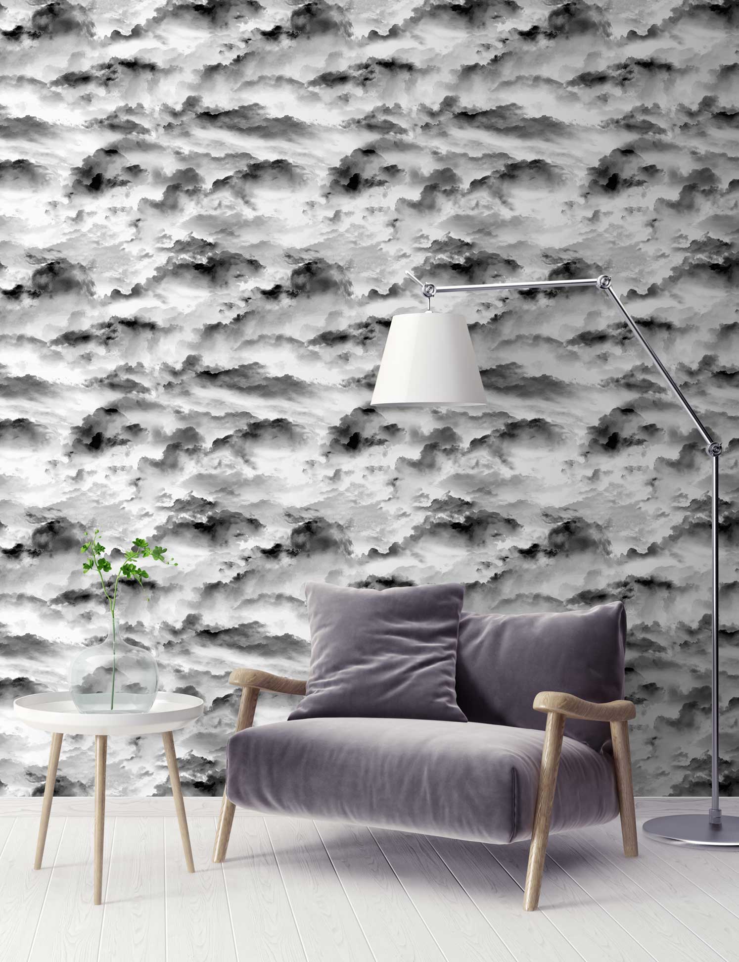 Black & White Beautiful Abstract Cloud Wallpaper 