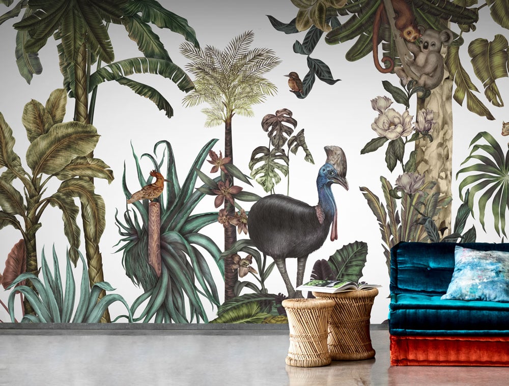 fun jungle animal wallpaper mural