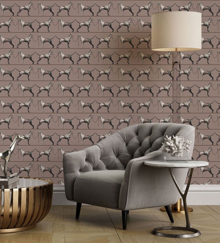 Purple Floral Dog Pattern Wallpaper hero image