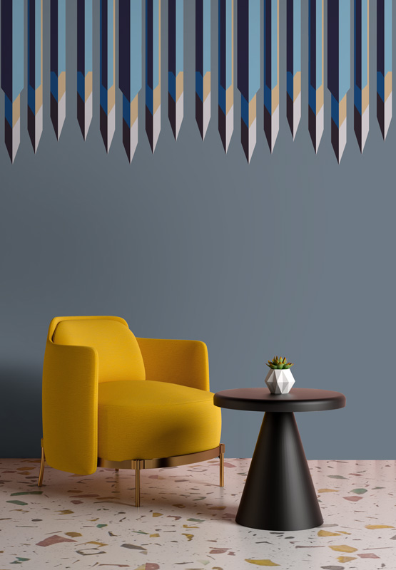 blue geometric stripe wallpaper hero image