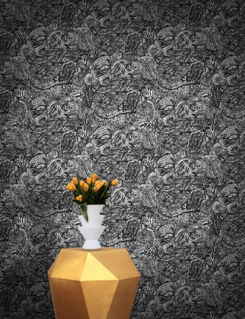 Black White Contemporary Pattern Art Wallpaper Feathr Wallpapers