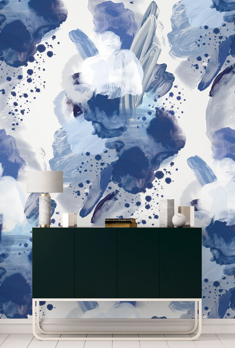 Blue & White Beautiful Abstract Flower Wallpaper hero image